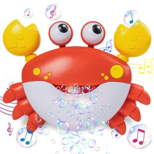 Baby Badewannenspielzeug,Krabbe Badespielzeug Bubble Mit USB Aufladung,Badespielzeug Baby Musik ab 1 2 3 4 5 Jahr,Wasserspielzeug Badewanne Spielzeug Kinder,Geschenke für Jungen und Mädchen
