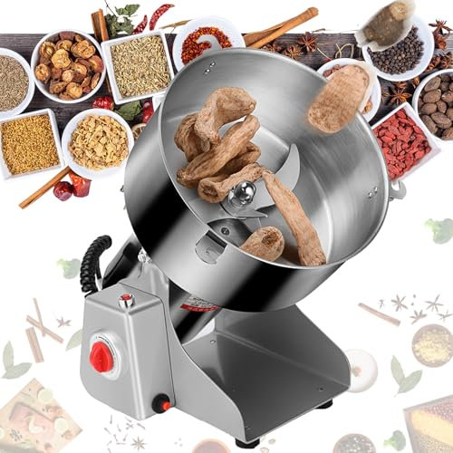 Commercial Electric Grain Mill, 3000w Stainless Steel Corn Grinder Machine, Grain Mill with Overload Protection& 5min Timer Mill, Spice Grain Mill for Dry Spice Herbs/Nut/Coffee/Rice