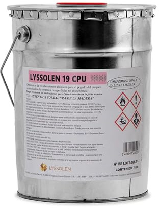 LYSSOLEN - Cola de Poliuretano Extrafuerte para Madera y Parquet 7 kg - Adhesivo Estructural D4 Resistente al Agua - Ideal para Tarimas, Aglomerado, Chapa y Aislamiento Térmico - De Alta Densidad