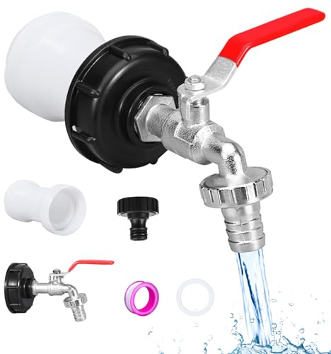 FORMIZON IBC Col de cygne Adaptateur IBC avec col de cygne en laiton Robinet IBC 3/4 pour réservoir d'eau de pluie 1000 l, réservoir IBC (B)