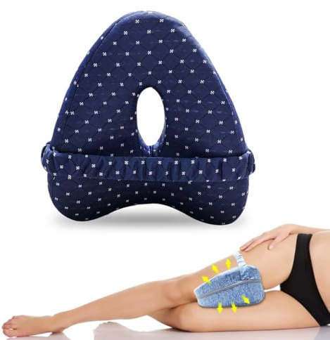 Almohada de alineación, almohadas de alineación para dormir de lado, alivio del dolor de ciática, alivia el dolor de cadera y ciática, almohada para mejorar las piernas, disfruta de un sueño de