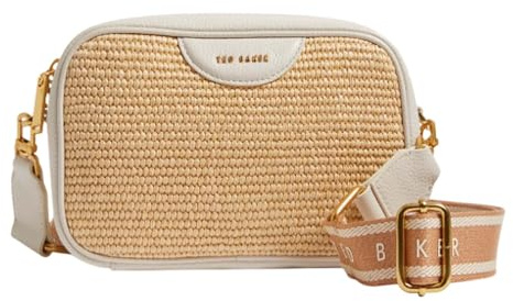 Ted Baker Bardas Webbing Faux Raffia Camera Crossbody Bag Ecru, ecru, One Size
