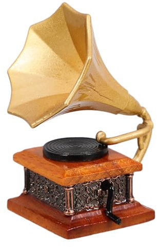 ERINGOGO Mini Phonographe Rétro pour Maison De Poupée Modèle De Gramophone Miniature Décoratif Meuble Miniature pour Décoration Intérieure