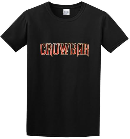 Crowbar Band Print Unisex T-Shirts Men Tee Cotton Tops Black Shirt L