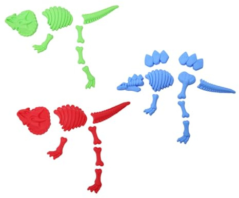 FUNOMOCYA 3 Stück Dinosaurier Sandformen Mehrfarbig Leichtes Strandspielzeug für Glatte Oberfläche Fördert Kreativität und Motorik