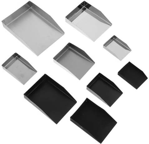 UTHCLO Mini Palas para Joyería de Acero Inoxidable, 9 Piezas (4 Negras 5 Claras), Cucharas Pequeñas para Piedras Preciosas, Recogedor de Micropiezas y Cuentas, Herramienta