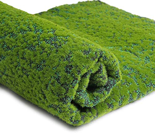 VORCOOL Moosmatte Deko Moos Kunstrasen Matte Rasenteppich Miniatur Garten Puppenhaus Ornament Terrasse Dekoration (grün Punkt)