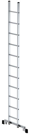 MUNK | Anlegeleiter mit Sprossen | Breite 350 mm | Holm 58 x 25 mm | 11 Sprossen | mit Traverse