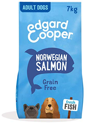Edgard & Cooper Frischer Norwegischer Lachs, Trockenfutter für ausgewachsene Hunde, getreidefrei, verpackt mit frischem Fleisch