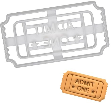 BAKERLOGY Admit One Ticket Cookie Cutter - Detailed Biscuit Cutter Design for Baking and Crafts, Ideal on Fondant, Dough, Clay