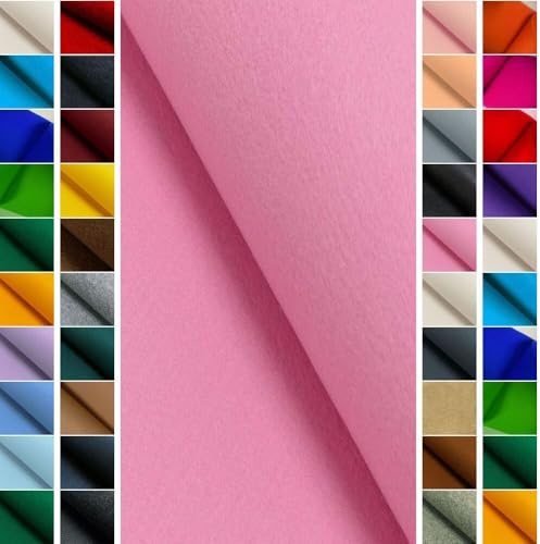StoffBook Rosa Bastelfilz für Kindergarten und Taschen, e042 | Robuster Filzstoff, ca. 4-4,5 mm dick, Überbreite 100 cm, aus 100% Polyester, sehr langlebig und formstabil