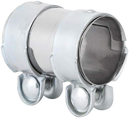 Rohrverbinder 55mm Auspuff Edelstahl,Auspuffschelle Klemmen mit Doppelschelle,Auspuffrohr Klemmverbinder Kupplung 357253141A Ersatz passend für Bora (Ø 55mm / L: 95mm)