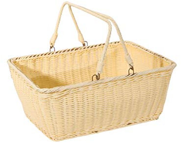 Picknickkorb mit großer Kapazität im Freien Rechteckiger Willow gewebt Picknickkorb Weidenkorb Geschenkkörbe Großer Lagerkorb Wine Korb Sammeln Hochzeitskorb Picknickkörbe Set Geschenk für Jungen Mädc