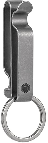 KeyUnity KM00 Clip para llavero con lazo para cinturón de titanio, Porta llaves de liberación rápida de doble lado con llavero desmontable