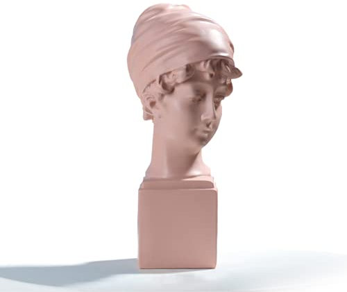 ZoTuoART Statuine in resina ornamento-Morandi colori premium grigio busto statua David Venus Medici imitazione gesso scultura per disegno artistico decorazione casa ragazza rosa 33 cm