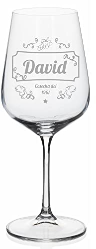 Wanapix | Copa de Vino Personalizada | Copa de Cristal Grabada para Vino con el Nombre o Texto que quieras | Copa de Cristal | Gran reserva