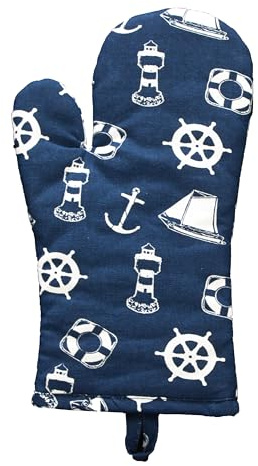 Ofenhandschuh - Maritim Küche Baumwolle blau/weiß Sea-Club