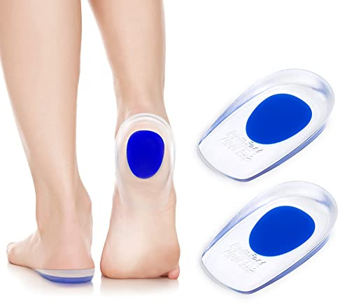 ACWOO Silikongel hälkoppar, 1 par ortopediska hälkuddar, hälstödskuddar för plantar fasciit, akillesseninit, hälsporre smärta och fotvård, mjuka gelhälkuddar för kvinnor män (S-1P)