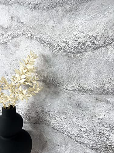 Newroom Steintapete Hellgrau Vliestapete Industrial Loft Wohnzimmer | Verwitterte Betonoptik mit anthrazitfarbenen Schattierungen, Strukturtapete für Büro, Flur und Schlafzimmer