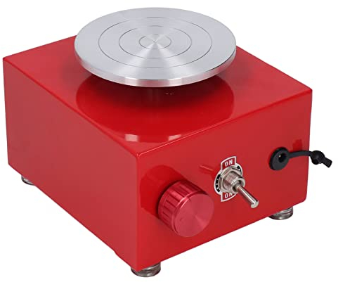 Mini-Töpferscheibe, 2000 U/min Geschwindigkeitsverstellbare Töpferscheibe, Bastelset, Elektrische Kleine Töpferscheibe mit Rostfreiem Drehteller, Sechskantschlüssel und Wasserbecken für(#3)