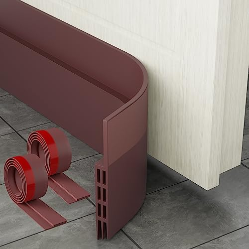 Boudin de Porte Isolant, MARICATO 200 cm X 5 cm Bas de Porte Isolant, Joint de Porte D'entrée Idéal Pour Thermique, Coupe-Vent, Insionorisant et Imperméable (Brun)