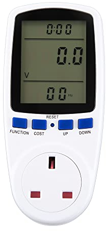 Albert Austin Power Meter Energy Monitor Electric Meter with 7 Monitoring Modes Large LCD Display Blue Backlight Electricity Usage Monitor Consumption Monitor Voltage Amp Watt KWH for Appliances