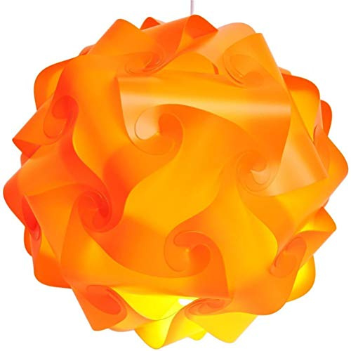 Pantalla de lámpara de rompecabezas, estimula la imaginación, moderna pantalla de rompecabezas para oficina para áreas de estar (naranja)