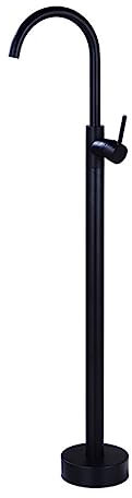 ZYCDP Robinet Baignoire Ilot,Mitigeur de Baignoire Ilot Autoportante Pour Salle De Bain Chaude Et Froide,Mitigeur Baignoire ilot sur Pied Monocommande,Robinet de Baignoire Monotrou,Noir