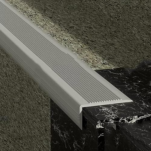 COKYIS Stufenkantenprofil Treppenkante Abschlussprofil, Anti-Rutsch L-Treppenprofil, PVC Winkelleiste, Treppen-Kantenschutz Für Innen Und Außen Treppenstufen (Color : G, Size : W-6cm*H-3cm)