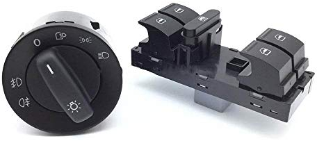 ZIxmix Car Headlight Switch 1K0941431N Scheinwerferschalter Fensterschalter/Passend for VW Jetta Mk5 Golf 5 6 Headlight Switch