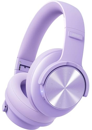 Picun B8 Headphones Wireless Bluetooth, 120H Bluetooth Headphones Over Ear with 3EQ Music Modes, Hands-Free Calls, Deep Bass Headphones for Travel Home Office Cellphone PC (Purple)