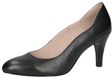 Caprice Escarpins Femme en Cuir Bout Pointu, Noir (Black Nappa), 39 EU