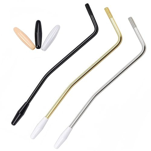 Musiin Tremoloarm für E-Gitarre, Tremoloarm, 6 mm, mit Gewinde, Metall, Einzel-Tremoloarm, kompatibel mit Stratocaster, E-Gitarre, Tremolo-System (Set mit 3 Farben)