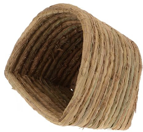HAPINARY Gewebtes Hühnernest Und Hamsternest Aus Stroh Größe s Schlafplatz Für Kleine Haustiere Kleintierhütte Mit Wärmeschutz Nest Für Hühner Kaninchen Und Hamster