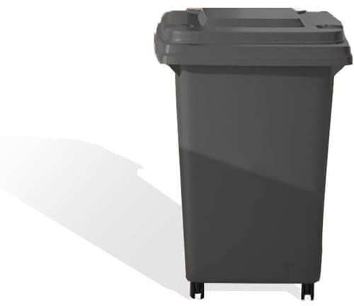 BESTXH Negro,30L, Contenedor De Basura con Ruedas para Exteriores, Contenedor De Basura con Tapa, Contenedor De Basura Comercial Residencial, Contenedor De Basura Grande De Alta