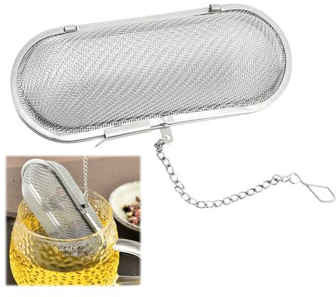 Gewürzei,Gewürzsieb Zum Mitkochen,Gewürzsäckchen Zum Kochen,Gewürzsäckchen Zum Mitkochen Edelstahl Sieb,Gewürzkugel Gewürzfilter Groß,einhängen Teekugeln Räutersäckchen,Kräuterbeutel,Kochnetz,Glühwein