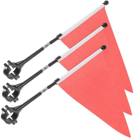 BESPORTBLE Sicherheitsflagge Für Den Fahrradlenker 3er-set Stabile Fahrradflagge Für Kinder Mountainbike-flagge Passend Für Fahrräder Roller