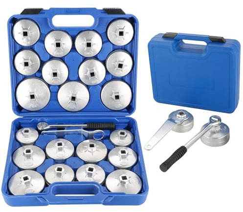 23st aluminiumlegering Cuppe Oljefilterlock Skiftnyckel Socket Removalol Set 1/2 dr. med en förvaringsväska