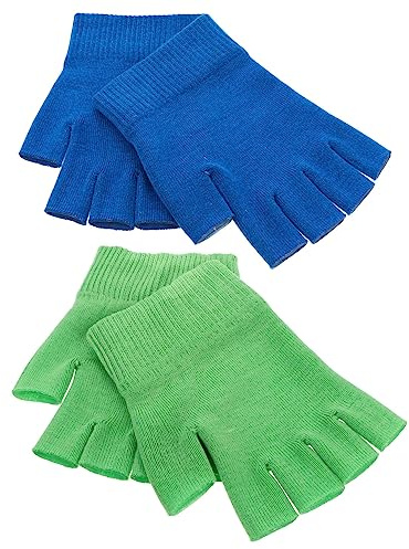 VINTORKY Guantes Hidratantes para Manos de Gel Tejido Azul, 2 Pares, Suaves y Humectantes para Uso Nocturno y Trabajo