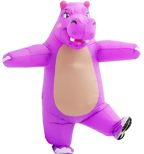 Yeffute Aufblasbares Nilpferd-Kostüm für Erwachsene, aufblasbares Nilpferd-Kostüm, lustiges Halloween-Party-Kostüm, Cosplay, verkleidet
