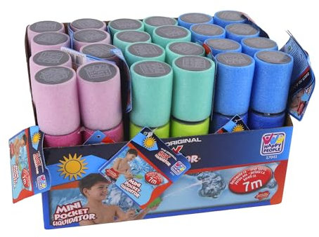 Happy People - Pack de 24 Pompes à Eau - Jeu de Plein Air - 17041DYPA - Couleur Aléatoire - Mousse - 15 cm - Jouet Enfant - Jeu de Plage - Piscine - Arroser - Jardin - Jouet Été - À Partir de 3 Ans