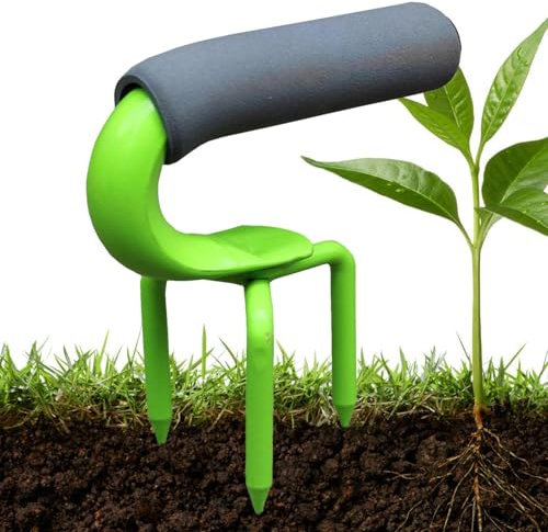 Forca da giardino per allentare il terreno, rastrello a mano in acciaio resistente, manico ergonomico artiglio da giardino strumento manuale per giardinaggio e diserbo