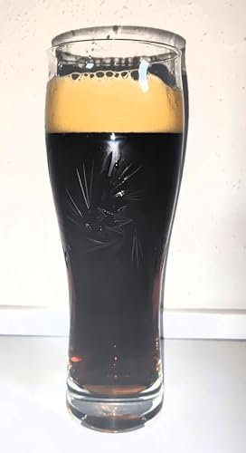 Rahm Vetro di cristallo – Bicchiere da birra bianco rettificato / 1 x 0,5 litri / fatto a mano / bicchiere da birra