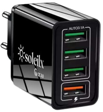 Caricatore USB da Muro 40W, 4 Porte con QC 3.0 Carica Rapida, Caricabatterie Multiplo per iPhone 15 14 13 12 11 X, Samsung S21 S20 A71 A51, Xiaomi, Huawei, Presa USB Universale