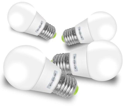TRIJZHOU E27 Glühbirne 3W AC/DC12V-24V Warmweiß 3000K 4er-Set | nicht dimmbar, ersetzt 30W Halogen, 270 Grad Abstrahlwinkel, für Wohnmobil, Solarmodul, Boote