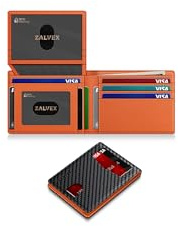 Wallet for Men Slim RFID Blocking Leather Credit Card Holder Wallet for 14 Cards, Bifold Minimalist Thin Wallet with 2 ID Windows & Cash Slot, Front Pockt Carteras Para Hombres, Birthday Gifts for Men