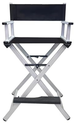 LUYSGBXR Directors Chairs Folding Outdoor Aluminum Folding Chair Makeup Stool For Studio Photography Director Seat Portable Compact Camping Chairs(Silver Pillowless)