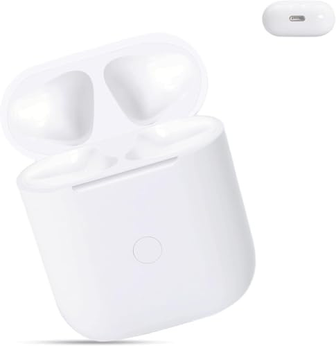 Replacement Wireless Charging Case Compatible with Air-Pod 1st/2nd Gen, Wireless Charging Case for Air pod 1st/2nd, 550 mAh Air-pods Charging case with Bluetooth Pairing Sync Button(Without Earbuds)