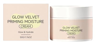 Glow Velvet Priming Moisture Cream, Pore Blurring and Makeup Gripping Primer with Hydrating Velvet Texture, Long-Lasting Makeup Lock for All-Day Wear, Smooth Base for All Skin Types (1pc)