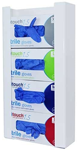 Angloplas GD4-BIO Quad Glove Box Dispenser, 27 cm x 51.5 cm x 10 cm, White